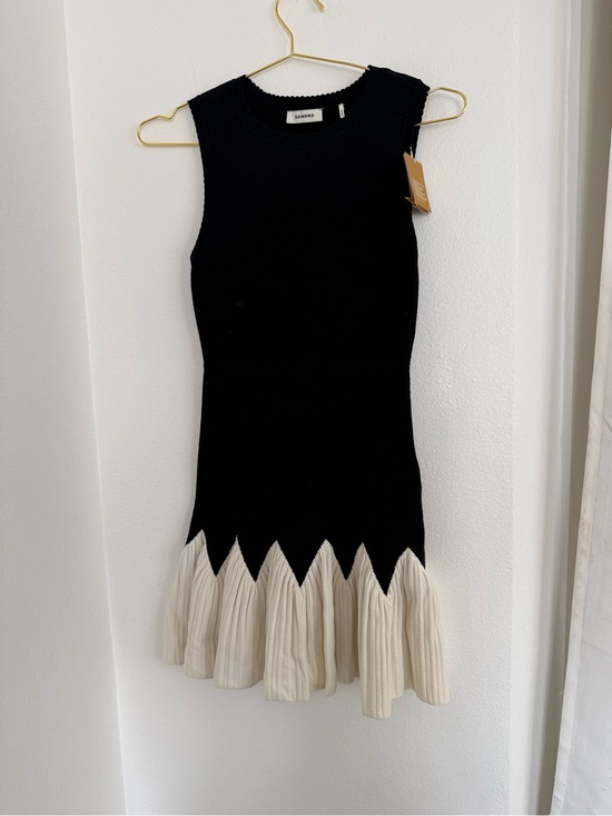Sandro Dresses & Skirts - Sandro Paris Cassie Knit Mini Dress Black Cream
